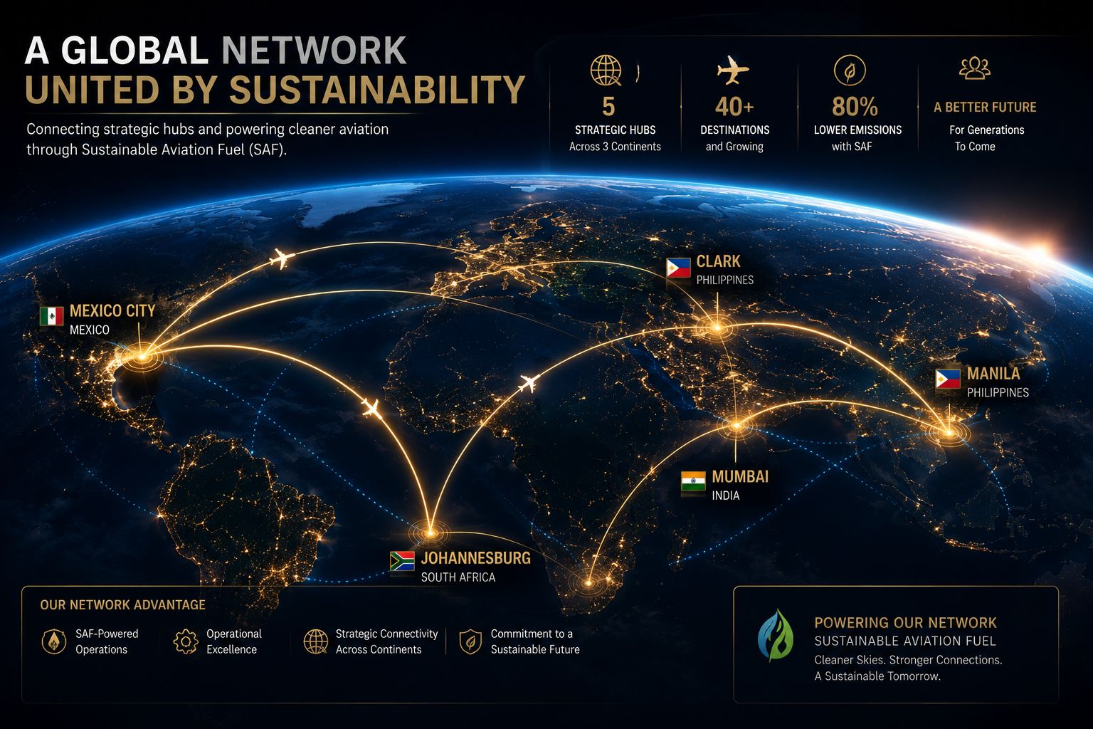 Global connected aviation network asset panoramic