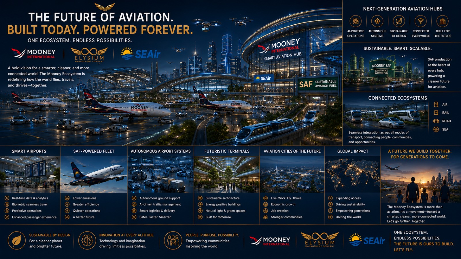 Mooney International future vision of long-haul and sustainable connected aviation networks