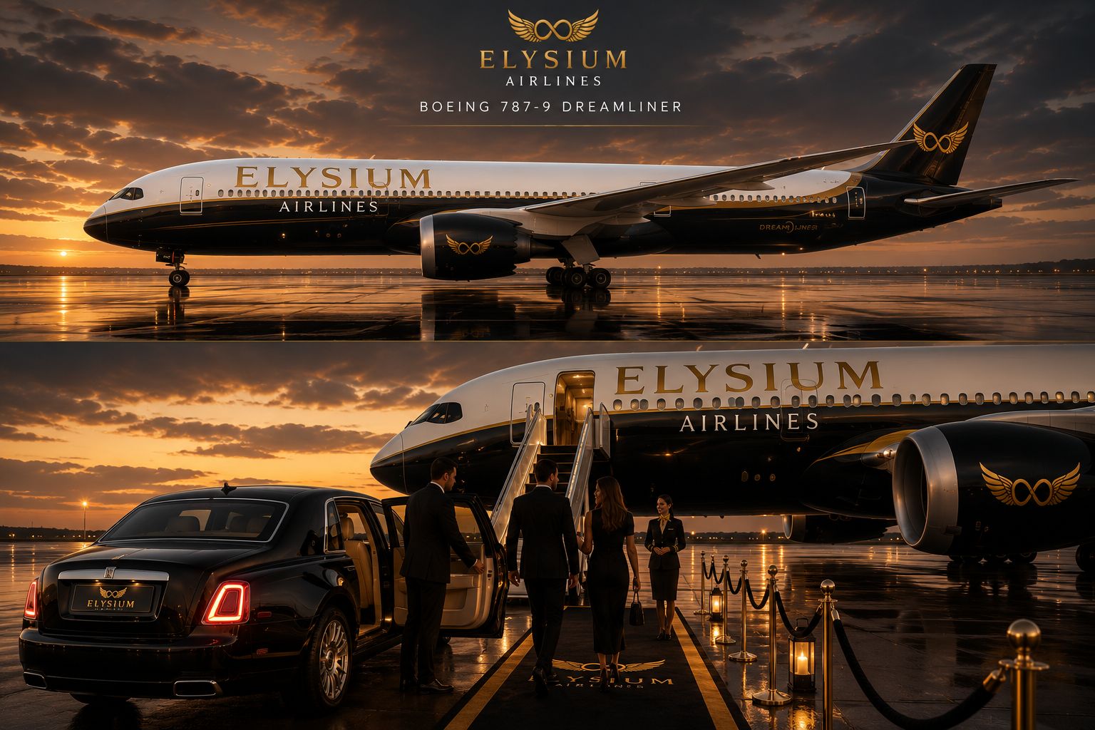 Fleet Elysium Airlines flagship premium first class luxury cabin and bespoke aviation experience