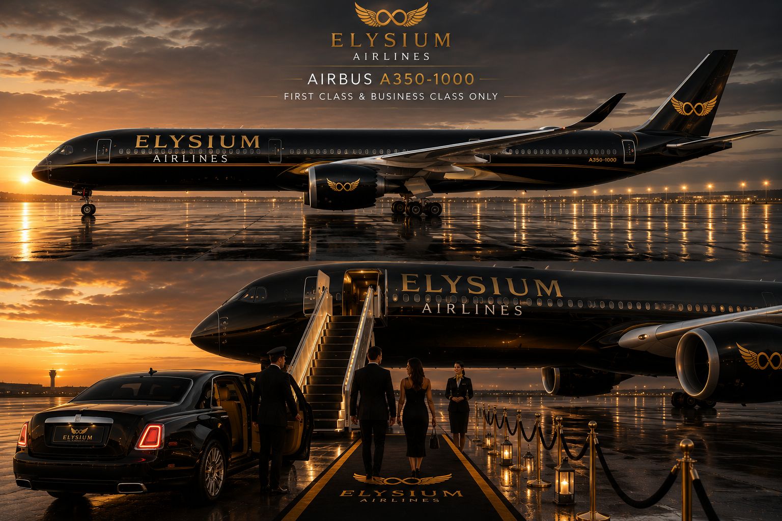 Fleet In-flight gourmet dining experience on Elysium Airlines