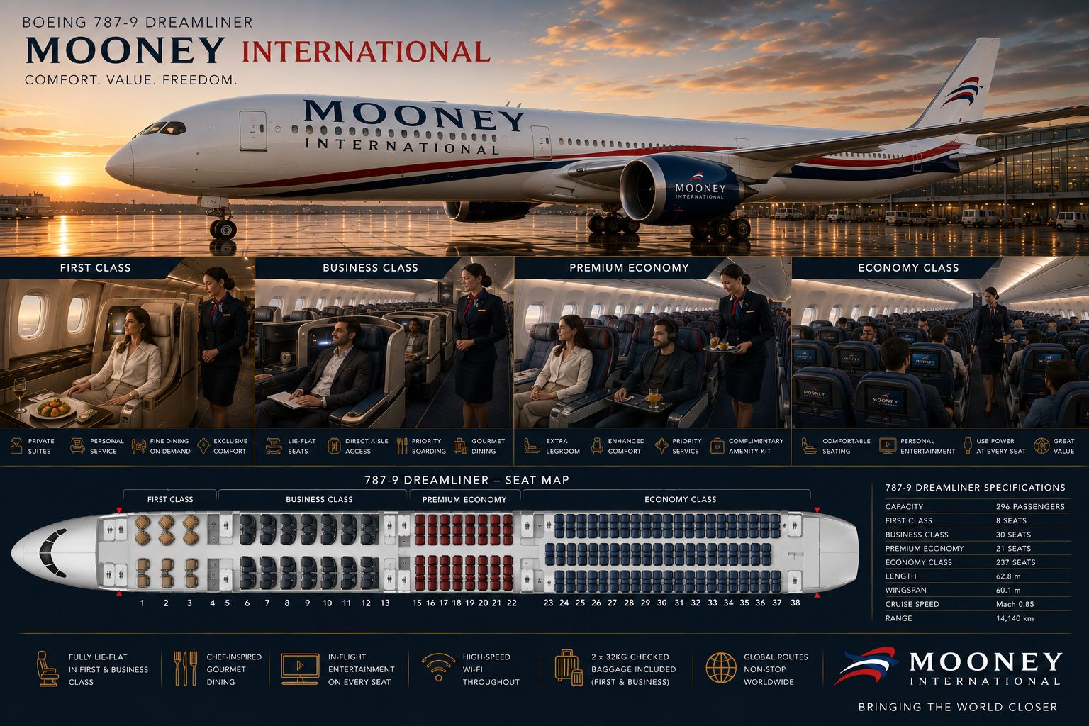 Fleet Mooney International state-of-the-art flagship interior styling