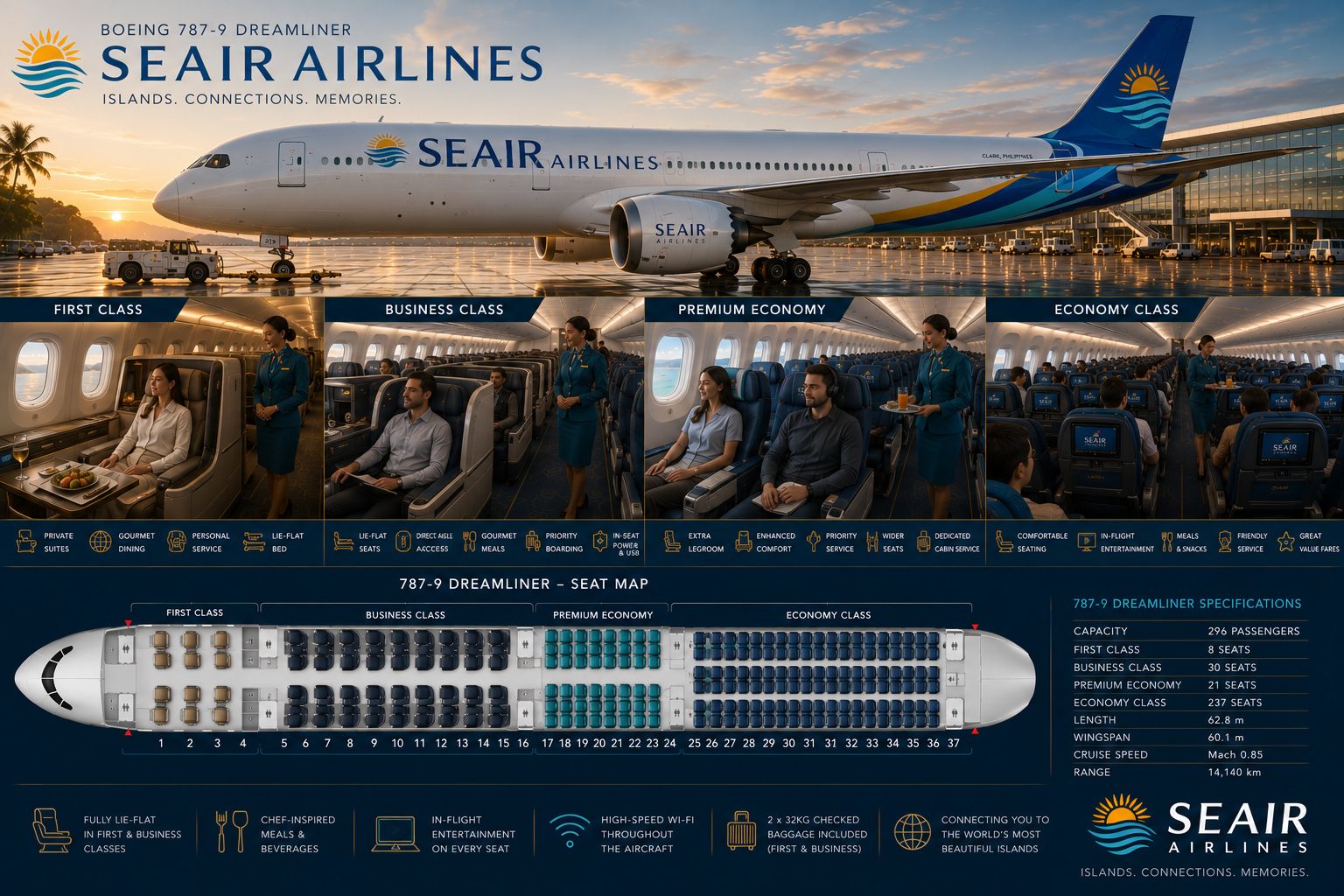 Fleet SEAir premium island terminal passenger lounge