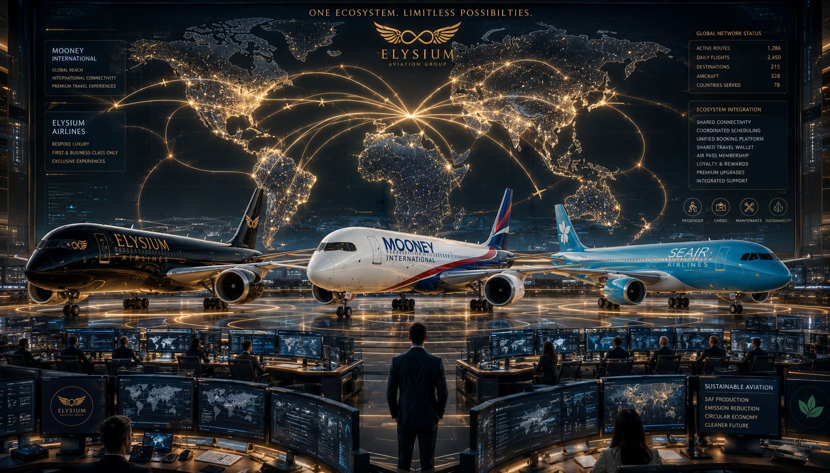 The Mooney Ecosystem connected flight network architecture graphic