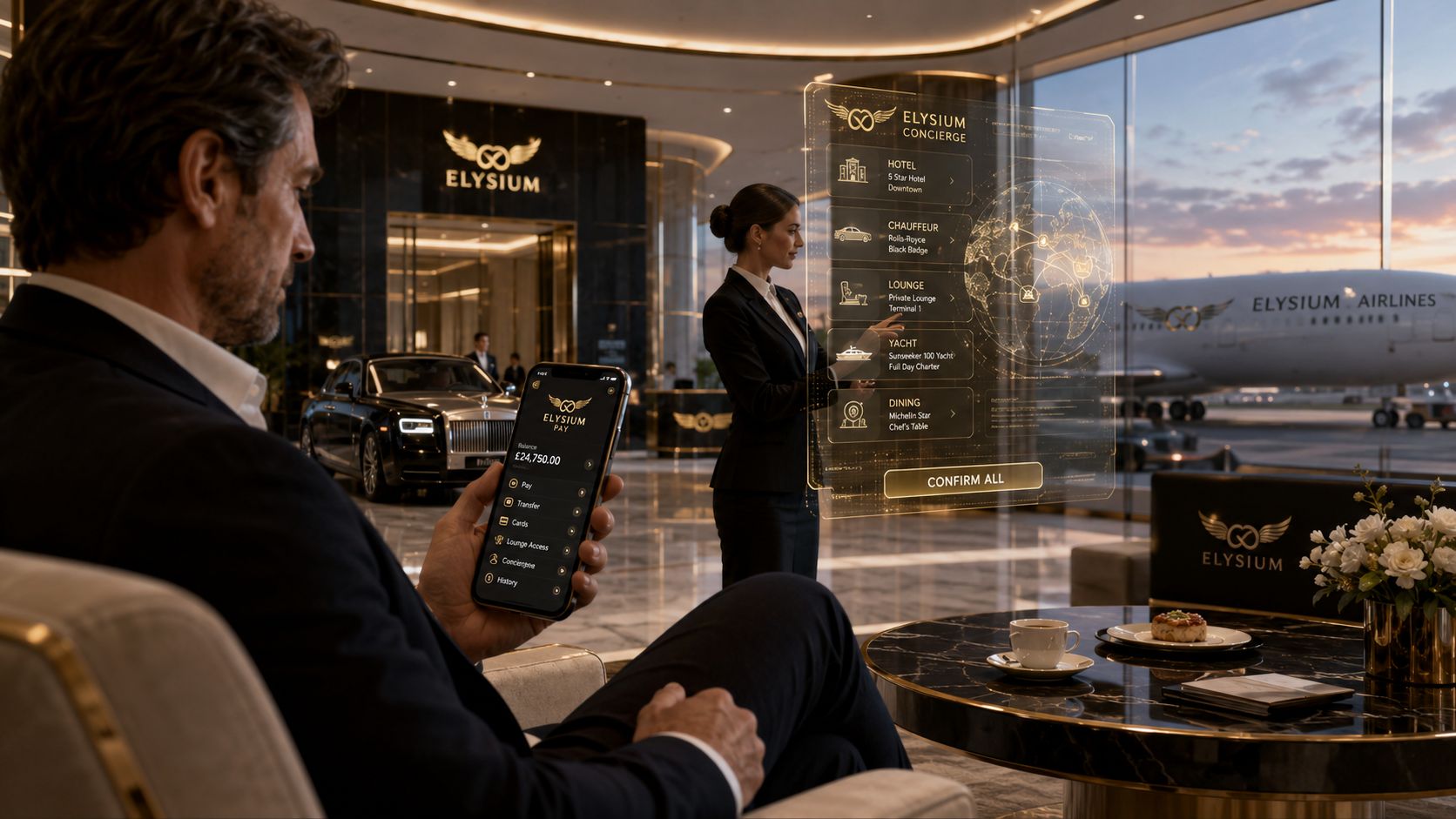 Elysium Premium Door to Door Connected Travel Financial Platform Experience