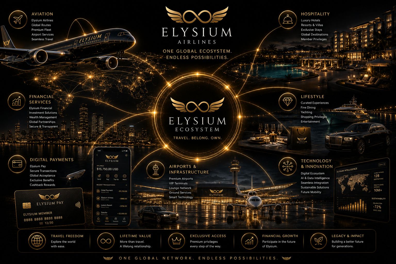 Elysium Corporate Cross Industry Interconnected Ecosystem Network