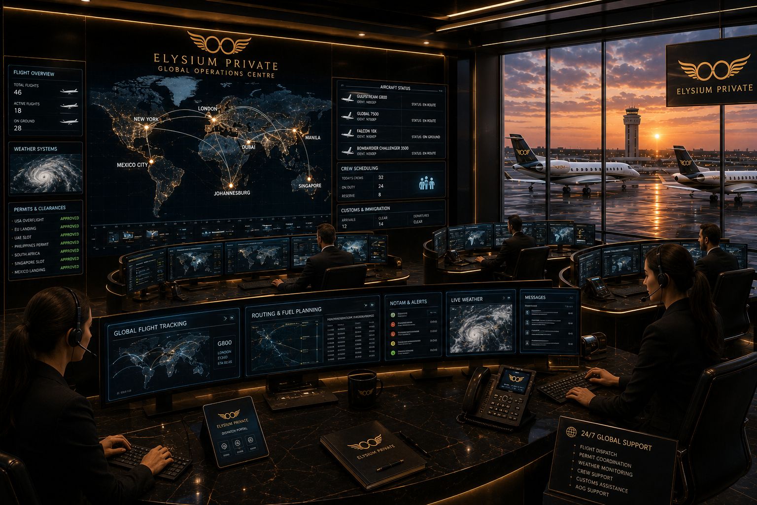 Elysium Private Global Flight Support Operations Centre